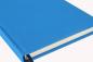 Preview: Noble linen notebook, cyan blue, unlined, handmade